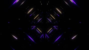 Purper en geel eindeloos wireframe meetkundig abstractie achtergrond vj lus in 4k video