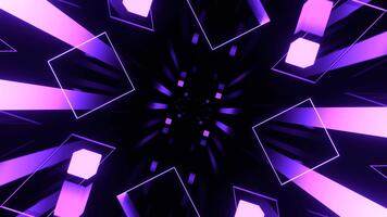 Purper sci fi abstract gestreept cyber tunnel achtergrond vj lus in 4k video