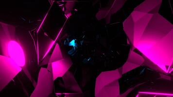 blauw en roze gebogen abstract interdimensionaal tunnel achtergrond vj lus in 4k video