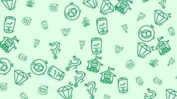 digital finansiera och investering fråga bakgrund dynamisk rörelse grafik av mobil bank diamant Bank byggnad och fråga mark ikoner för rikedom förvaltning och finansiell risk visa video