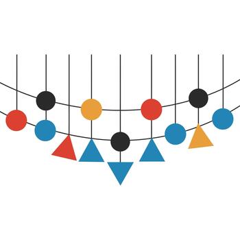 Geometric Abstraction Suspended Circles and Triangles vector