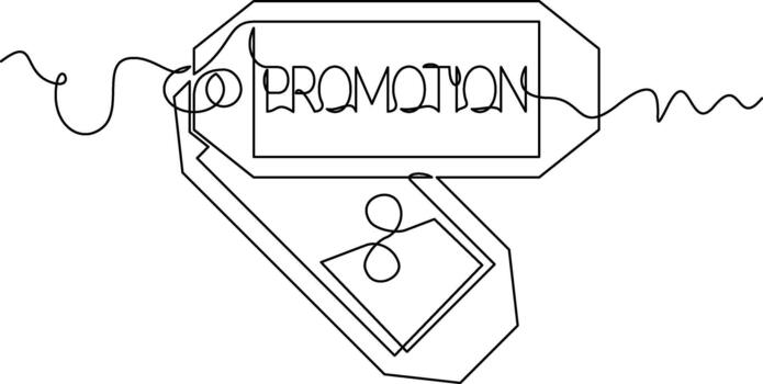 one line art Promotion Tag illustration. line art, one continuous line, simple, hand drawn and sketch style. for icons, symbols, signs or logos vector