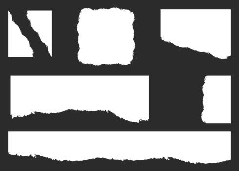 Collection of Realistic torn paper set pieces of paper with rough edges vector
