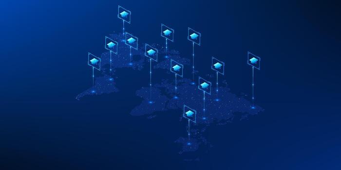 Digital map with data flags vector