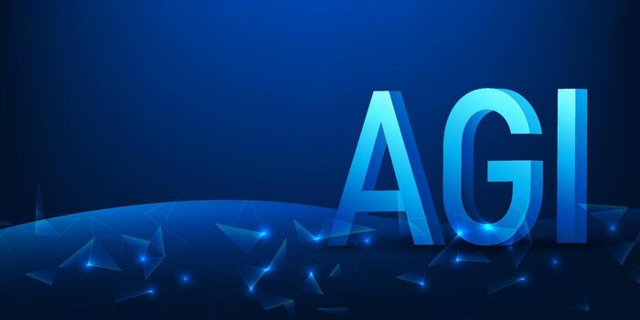 AGI graphic on blue background vector