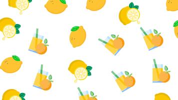 looping citron- och orange juice mönster animering på transparent bakgrund video