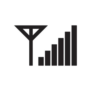 icónico representación de inalámbrico red señal fortaleza, ilustrando célula Servicio barras para de confianza conectividad y comunicación actuación vector