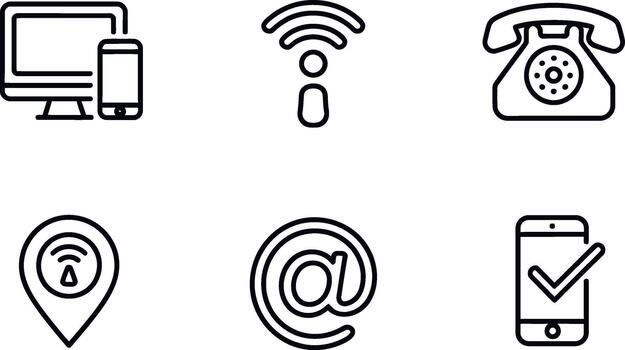 Set Communication and connection line icon vector