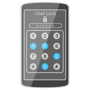 Digital Numeric Keypad Security System User Lock Interface vector