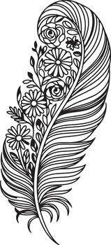 pluma ilustración con decorativo patrones vector