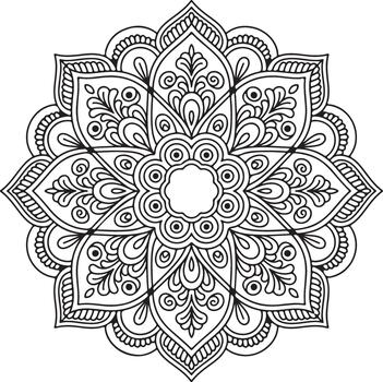 Abstract floral background with ornamental round lace pattern design vector