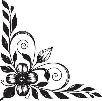 negro y blanco resumen floral modelo antecedentes diseño vector