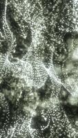 Dense abstract structures made of bright cyan particles forming intricate, flowing digital networks video