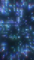 Multicolored RGB light pixels stretching toward a deep center, creating a vibrant digital warp-tunnel effect video