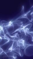 Dynamic abstract waves made of glowing purple particles forming fluid, futuristic motion patterns video