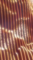glinsterende gouden licht trails vallend in verticaal stromen, creëren een warm, gloeiend abstract beweging effect video