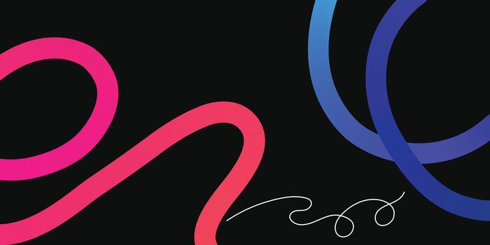 Wavy lines in an abstract rainbow gradient design An eye-catching collection of wavy, organic rainbow ribbons featuring abstract colour gradient lines vector