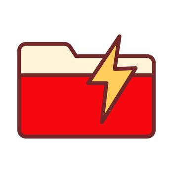 Folder Energy Flat Colored Icon for Power and Efficiency Files vector