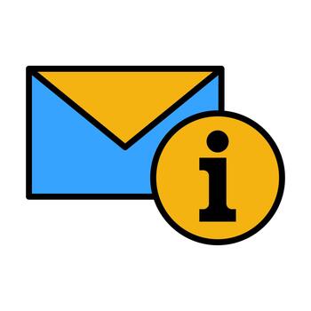 correo electrónico informacion plano de colores icono para mensaje detalles y notificación paneles vector