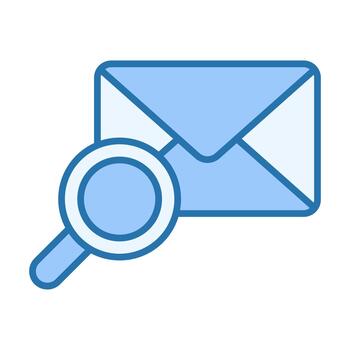 Email Search Flat Colored Icon for Inbox Lookup and Message Discovery vector