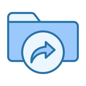 Folder Share Flat Colored Icon for File Sharing and Collaboration vector