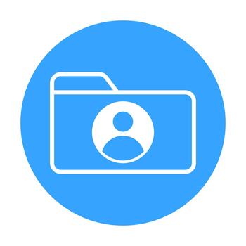 Folder User Flat Colored Icon for Personal Files and Profiles vector