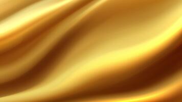 abstrakt vågig guld tyg textur. flytande holografiska bakgrund. slät silke tyg yta med krusningar och veck på de vävnad holografiska pastell bakgrund med 3d tolkning i sömlös slinga video