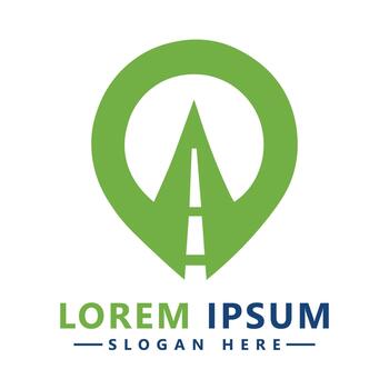 Location Pin Arrow Logo Navigation Travel Route And Mapping Service Branding Template Design vector