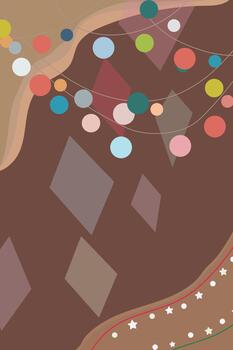 Abstract geometric desert party in brown back ground theme colour. The design orihinally want to use in Christmas. this art can use in background, banner, poster, post card. vector