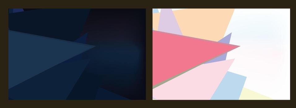 Two tone abstract geometric designs, likely used as backgrounds or wallpapers. These designs feature angular lines and shapes, offering a modern aesthetic. vector