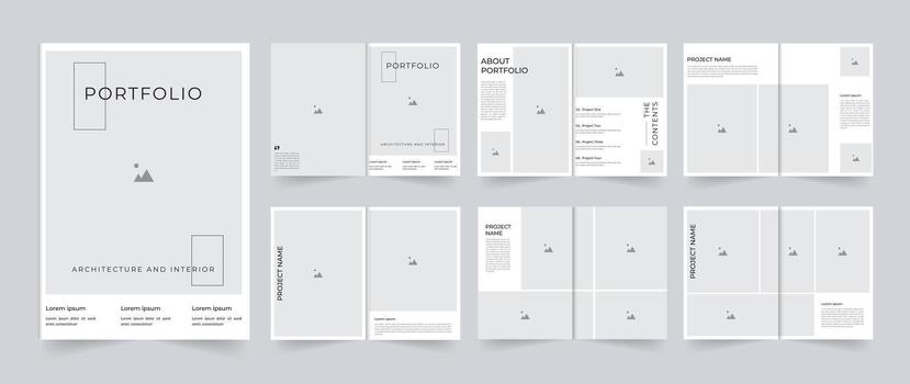 Minimal Architecture and Interior Portfolio Layout Template Clean Modern Brochure Design vector