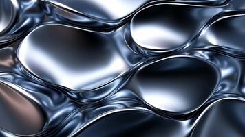 senza soluzione di continuità movimento di argento metallo con macchia struttura. avvicinamento Visualizza di astratto liscio, brillante metallico sfondo. video