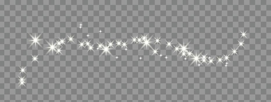 Sparkling light trail with glitter effect. vector