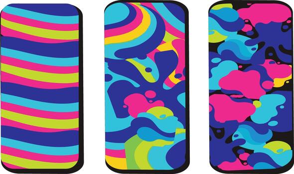 el imagen muestra Tres distinto resumen vistoso patrones. vector