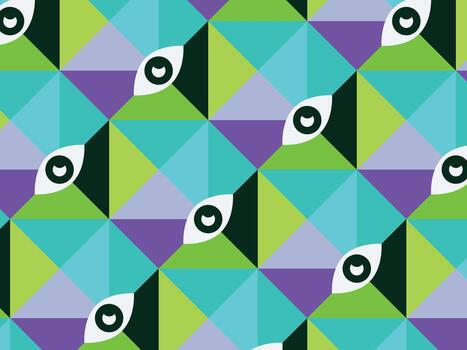 Abstract geometric colorful qube shape with eye background Pattern vector