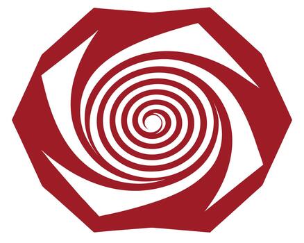 Abstract red spiral design isolated on white background, creating a mesmerizing and dynamic effect vector