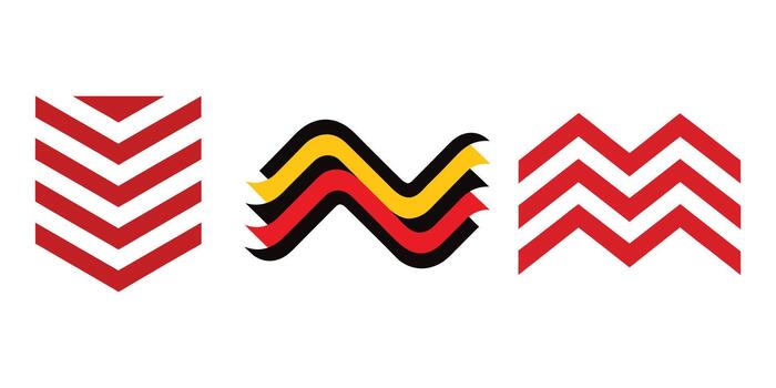 Abstract zigzag pattern isolated on white background with red, yellow and black colors vector