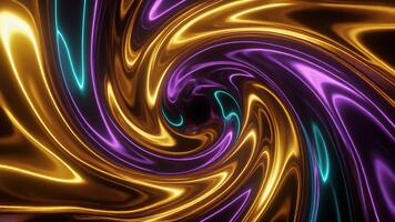 un' vivido vortice di vorticoso multicolore flussi colpi di scena verso l'interno, formatura un' ipnotico spirale di luminoso movimento quello miscele caldo e freddo toni in un' dinamico, fluido video