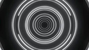 cirkulär ringar av lysande rader bygga ut och kontrakt i rytmisk rörelse, skapande en hypnotisk trogen tunnel av lysande koncentrisk former den där puls video