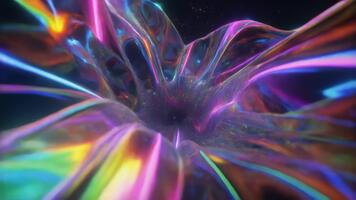 colorato fluido forme salire e piegare piace morbido traslucido onde, formatura intricato fluente modelli quello mossa con grazia, la creazione di un' sognante astratto movimento ricco con delicato energia video