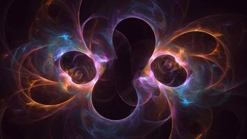 A swirling fusion of abstract plasma masses creates a dynamic cloud of energy and motion, forming a vibrant interplay of color, intensity, and fluid shapes that evoke cosmic turbulence video