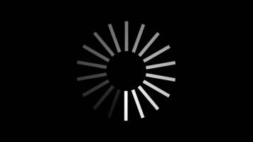 4K Loading circle icon. Seamless loop loading circle animation on black background video
