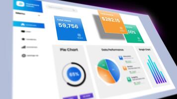 UI interface of Business Website Dashboard animation isolated on black background video