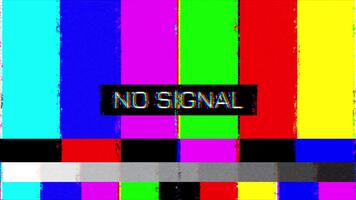 retro televisão não sinal teste padronizar ciclo com estático e falha efeitos visual video