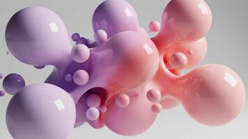 abstrakt 3d tolkning av färgrik glansig sfärer i mjuk pastell toner video