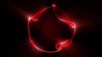 A bright, glowing sphere of red hue, consisting of particles and energetic dynamic waves, moves smoothly through space. video