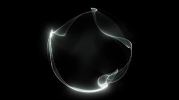 un' luminosa, luminoso sfera di un' leggero ombra, consistente di particelle e energico dinamico onde, si sposta senza intoppi nel spazio. video