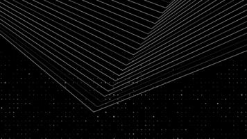 astratto nero movimento sfondo con Linee e puntini video