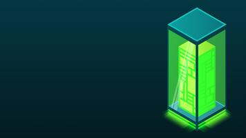 isométrique base de données animation. isométrique futuriste serveur. gros Les données isométrique. nuage l'informatique et fichier nuage stockage. isométrique technologie. 4k dans isométrique style, video