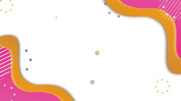 abstrato fundo animação apresentando vibrante laranja e Rosa orgânico formas em a arestas, acentuado com pequeno pontos e linha padrões dentro roxo, verde, e cinzento. video